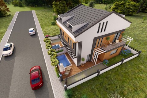 KARAGEDİK’TE MÜSTAKİL  HAVUZLU BİTİŞİK NİZAM  TRİPLEX VİLLA