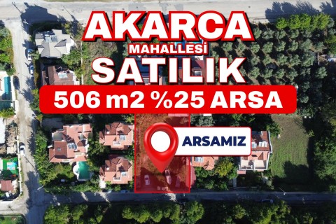 Fethiye Akarca Mahallesinde %25 İmarlı 506 Arsa Satılık